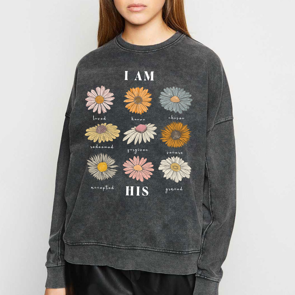 I Am His Christian Washed Sweatshirt