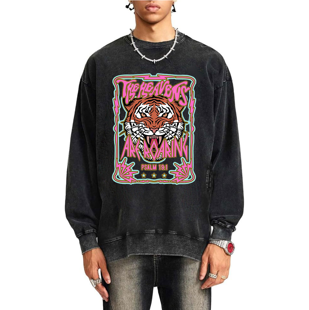 The Heavens Are Roaring Christian Washed Sweatshirt