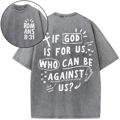 If God Is For Us Christian Washed T-Shirt