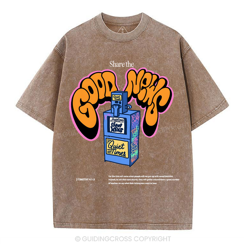 Share The Good News Chirstian Washed T-Shirt
