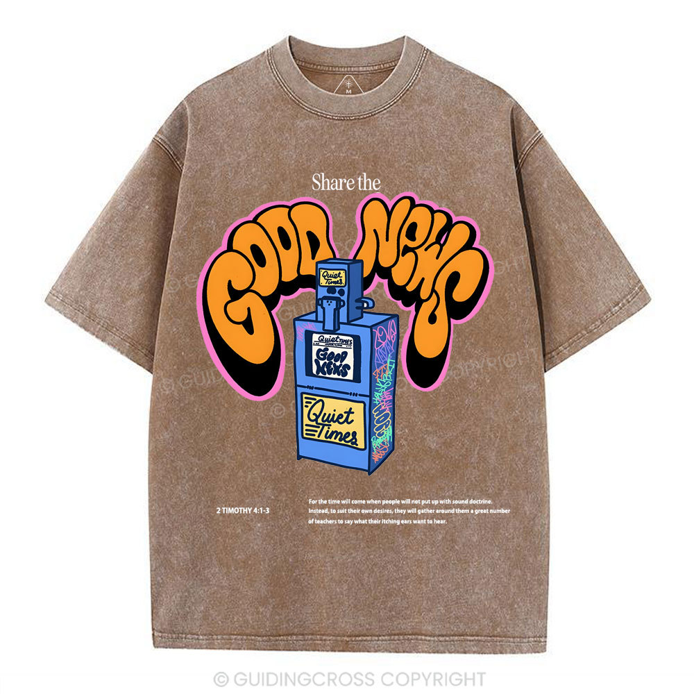 Share The Good News Chirstian Washed T-Shirt