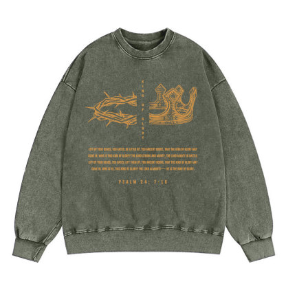 King Of Glory Christian Washed Sweatshirt