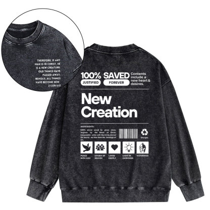 100% Saved Christian Washed Sweatshirt