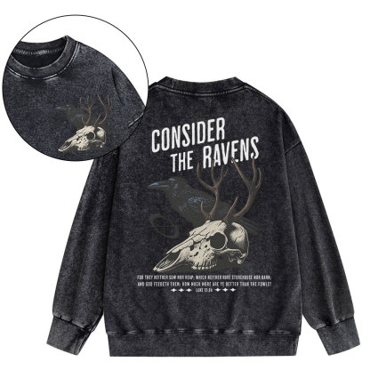 Consider The Ravens Christian Washed Sweatshirt