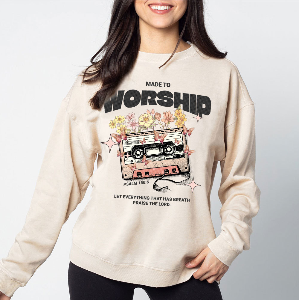 Made To Worship Christian Washed Sweatshirt