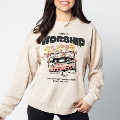 Made To Worship Christian Washed Sweatshirt