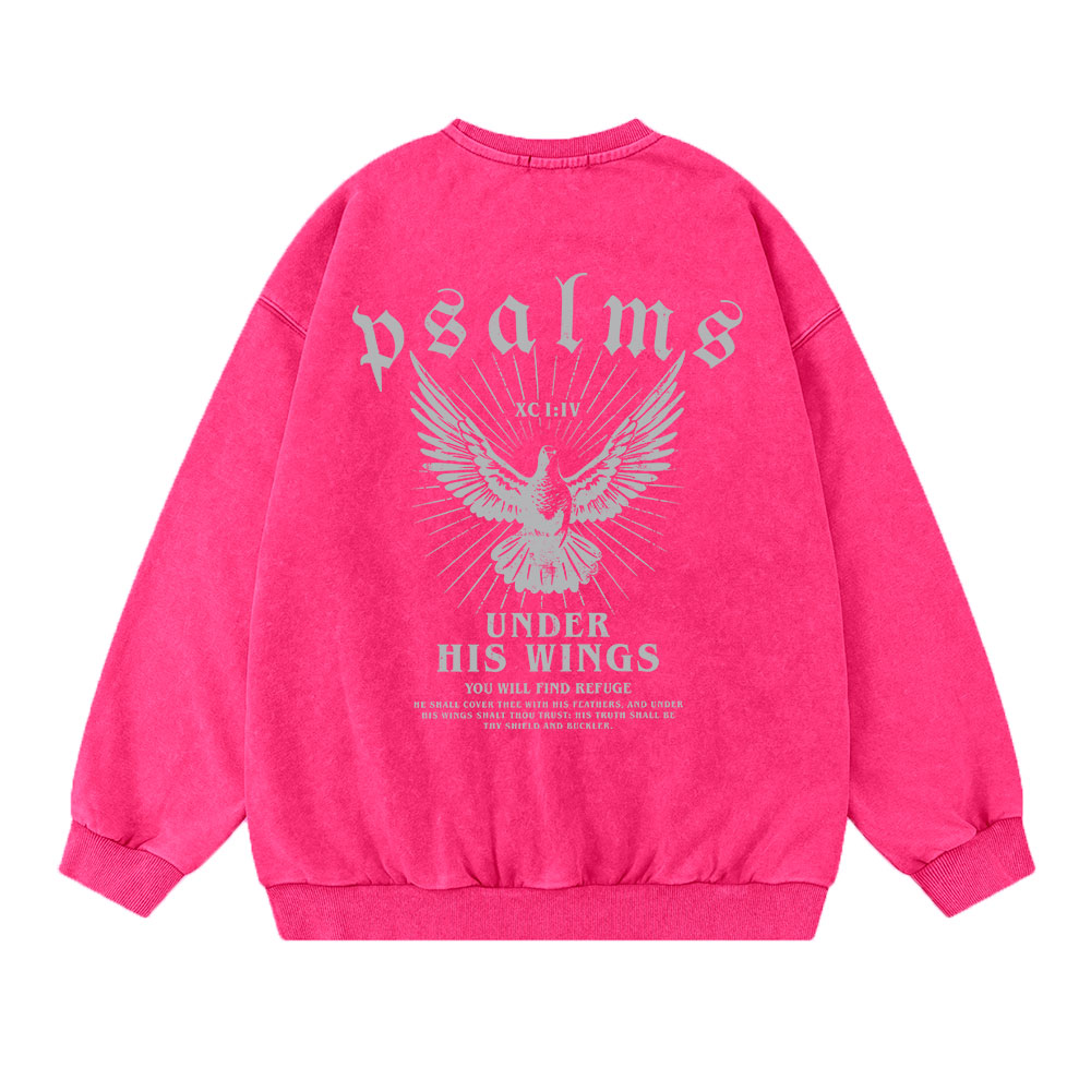 Under His Wings Christian Washed Sweatshirt