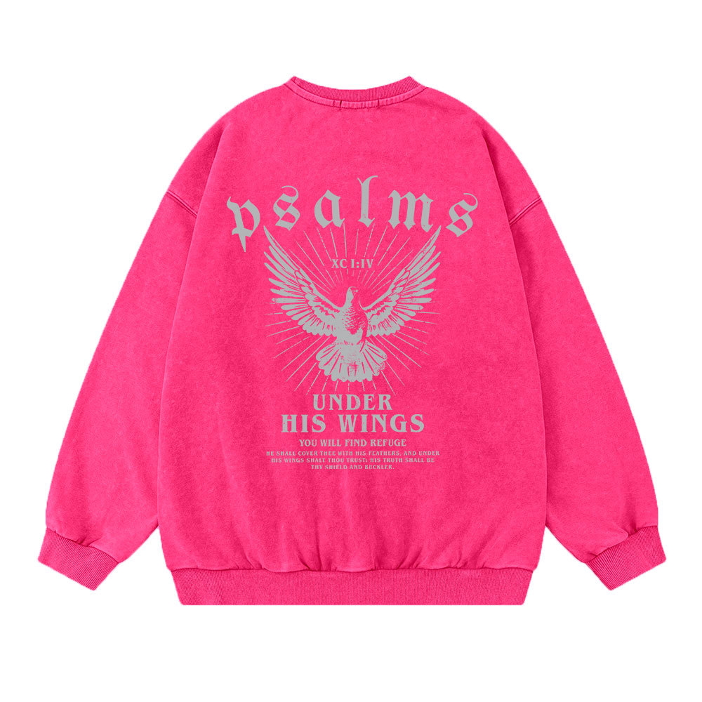 Under His Wings Christian Washed Sweatshirt
