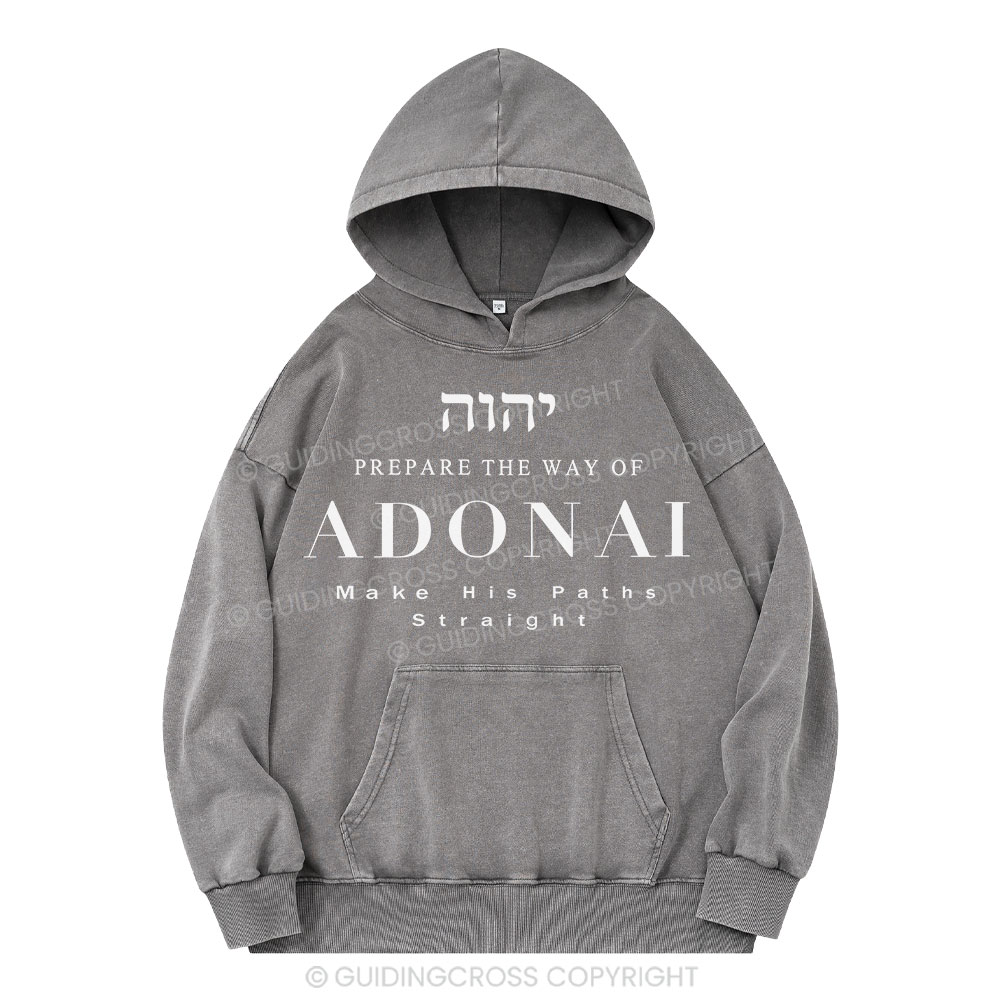 ADONAI Christian Washed Hoodie 
