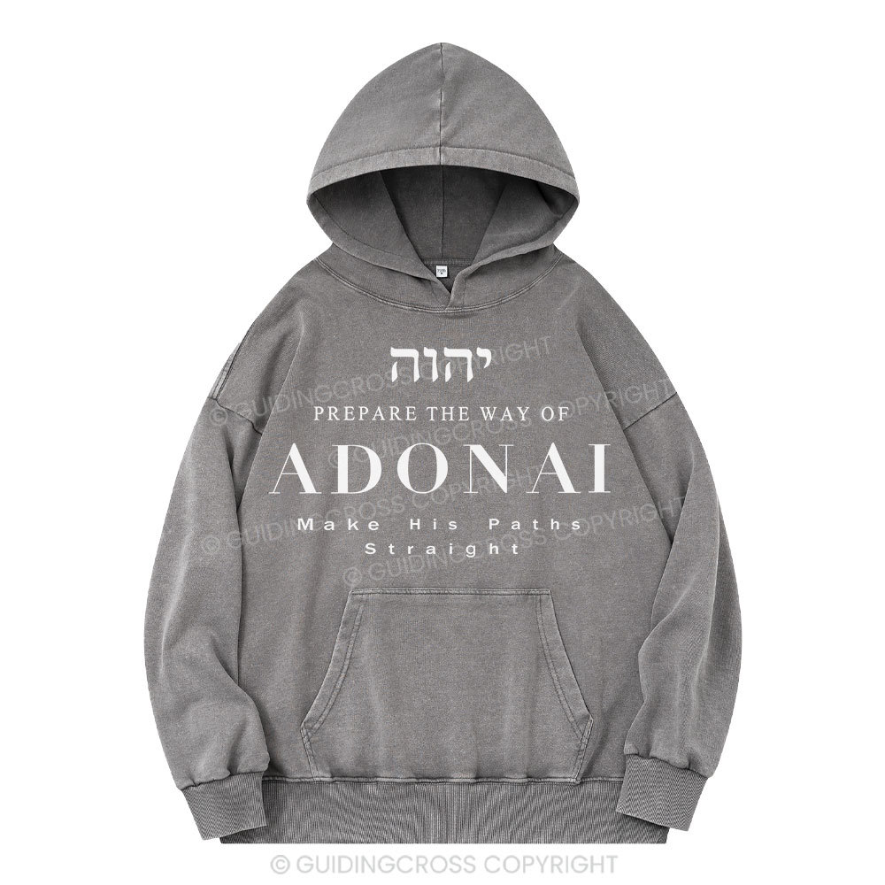 ADONAI Christian Washed Hoodie 