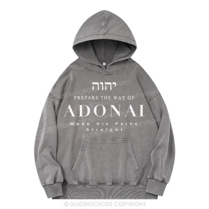 ADONAI Christian Washed Hoodie 