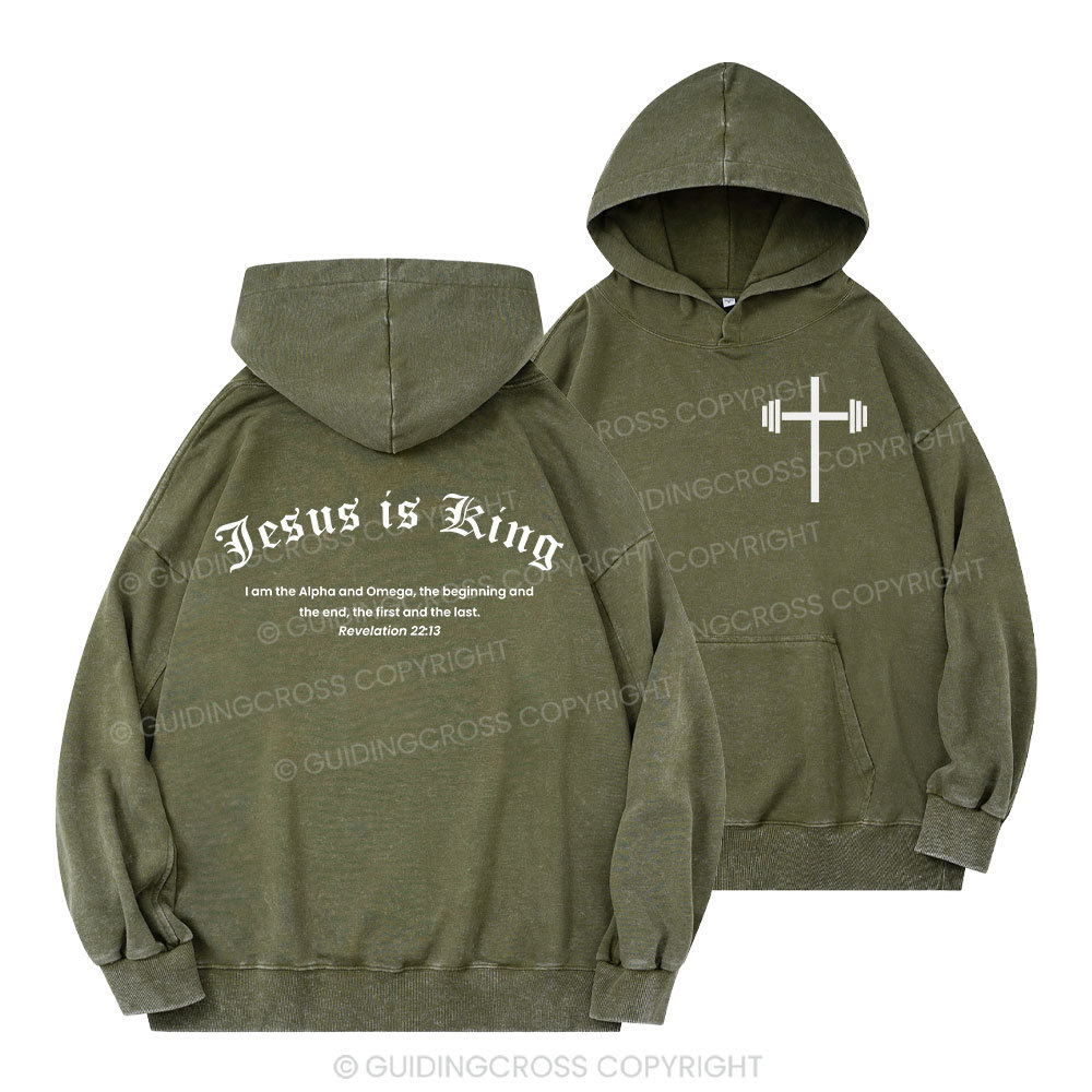 Jesus Is King Christian Washed Hoodie 