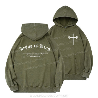 Jesus Is King Christian Washed Hoodie 