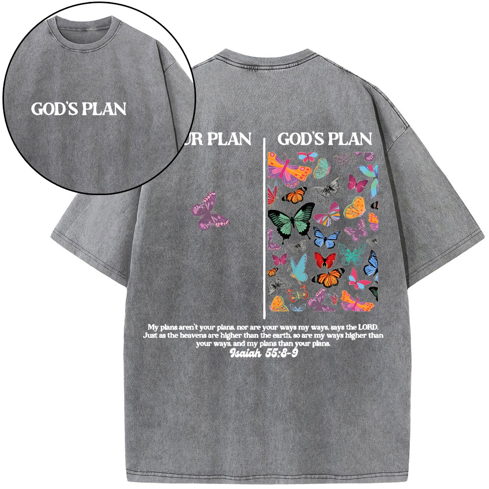 Your Plan And God's Plan Christian Washed T-Shirt