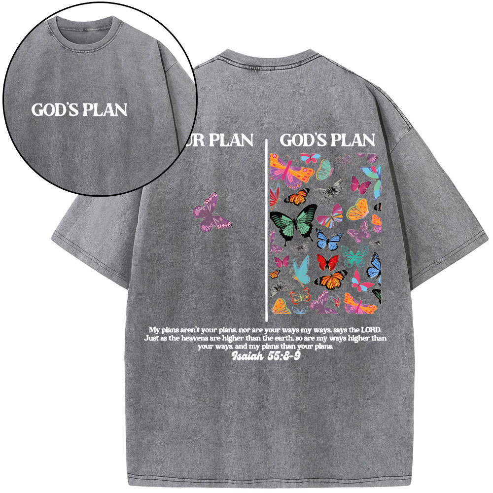 Your Plan And God's Plan Christian Washed T-Shirt