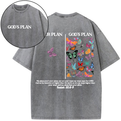 Your Plan And God's Plan Christian Washed T-Shirt