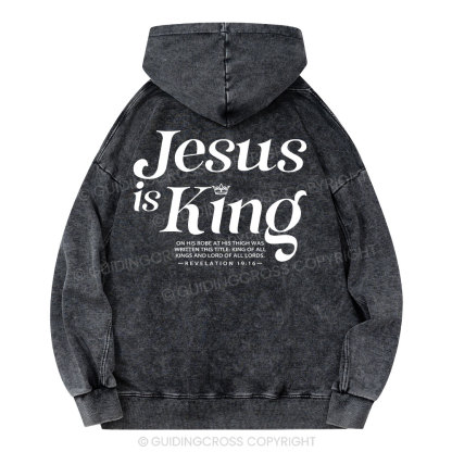 Jesus Is King Christian Washed Hoodie 