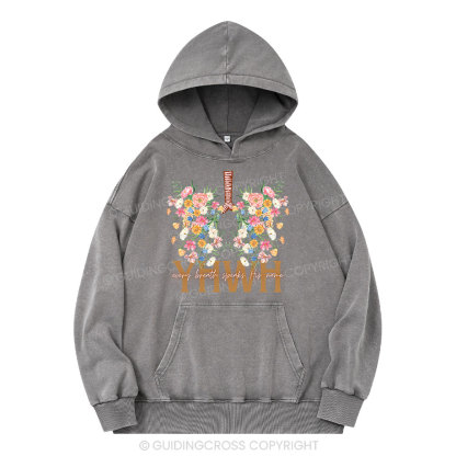 YHWH Floral Christian Washed Hoodie 