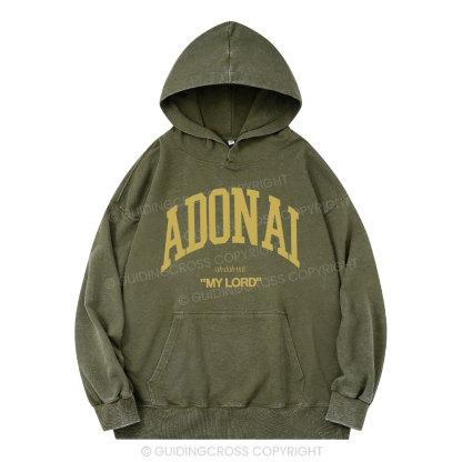 ADONAI My Lord Christian Washed Hoodie 