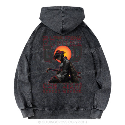 She Who Kneels Before God Christian Washed Hoodie