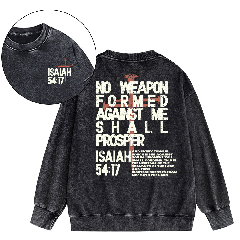 No Weapon Christian Washed Sweatshirt