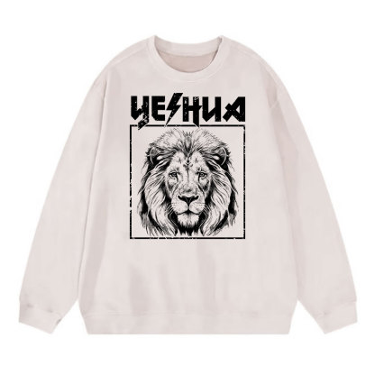Retro Yeshua Lion Christian Washed Sweatshirt