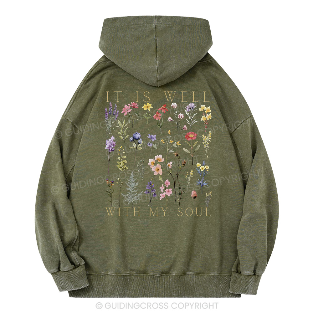 It Is Well With My Soul Christian Washed Hoodie