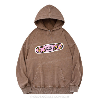 Jesus Heals Christian Washed Hoodie