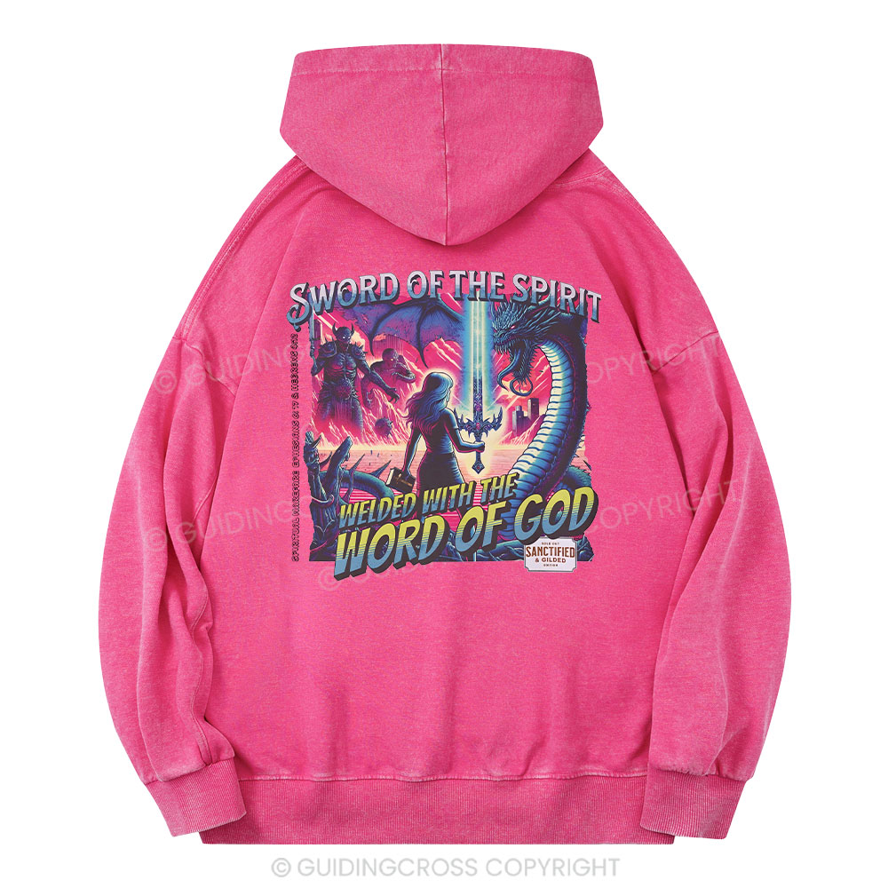 Sword Of The Spirit Christian Washed Hoodie