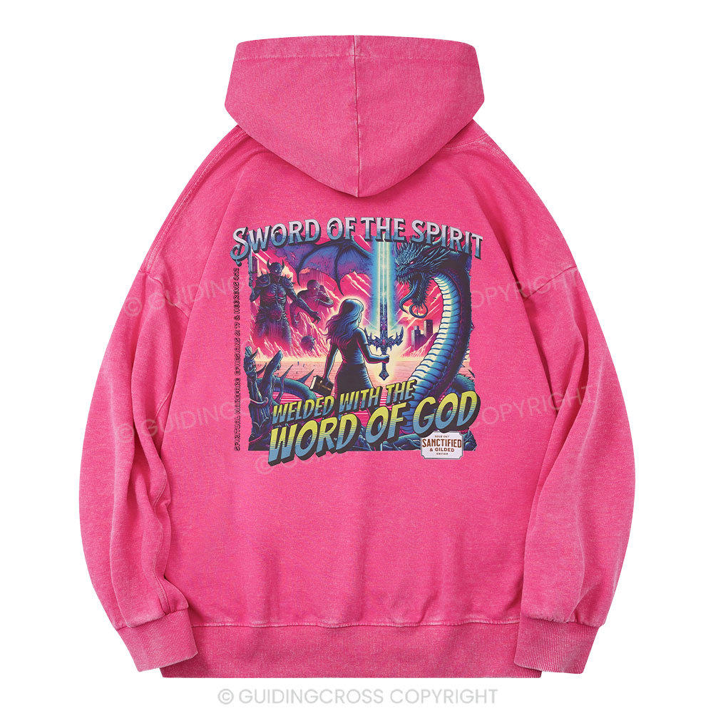 Sword Of The Spirit Christian Washed Hoodie
