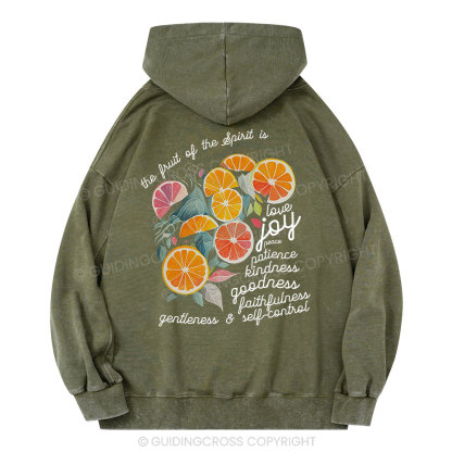 The Fruit Of The Spirit Is Love Christian Washed Hoodie