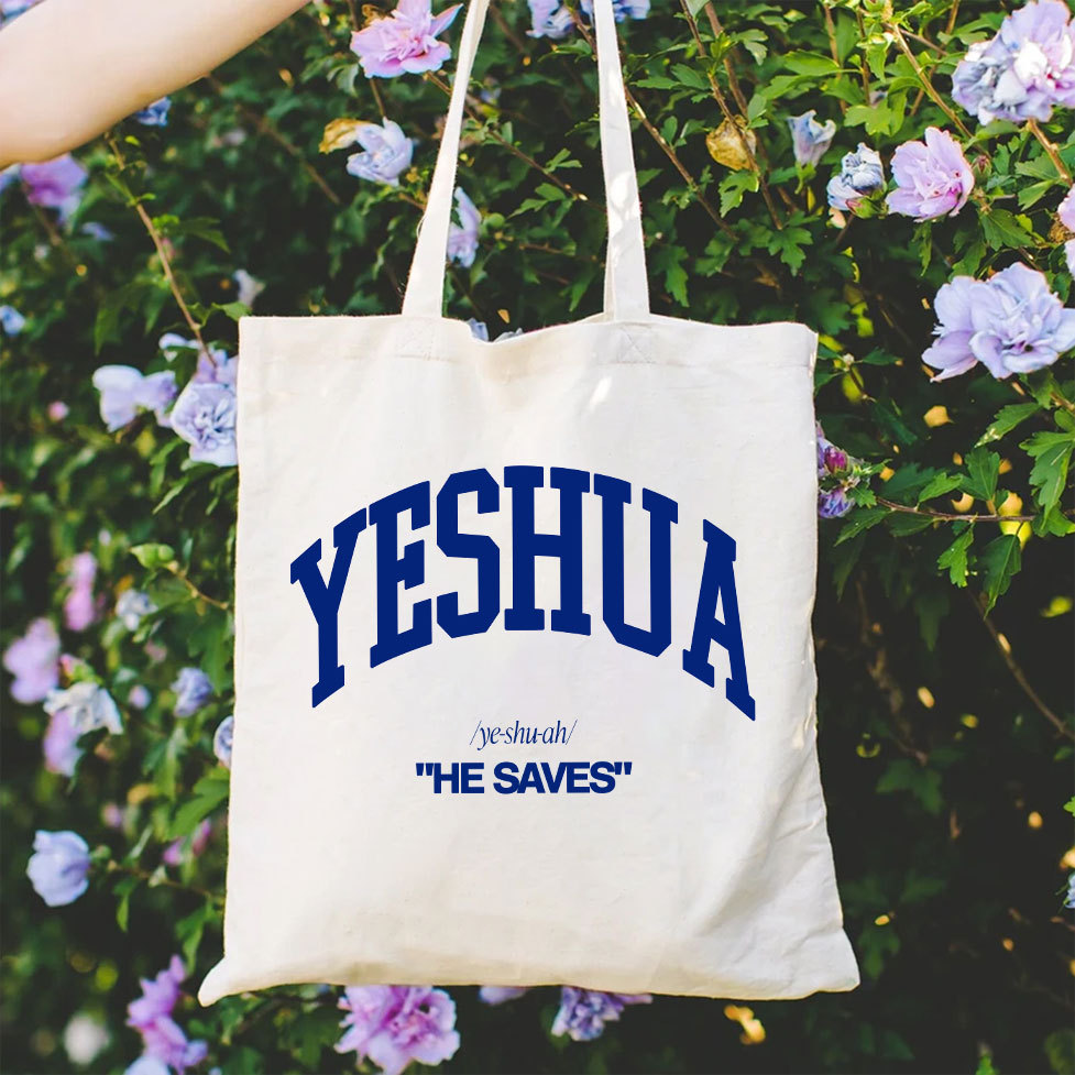 He Saves Christian Canvas Tote Bag