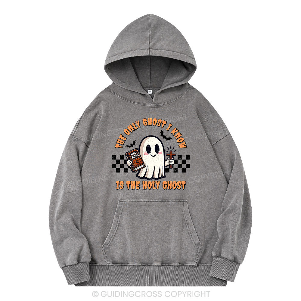 The Only Ghost I Know Is The Holy Ghost Christian Washed Hoodie