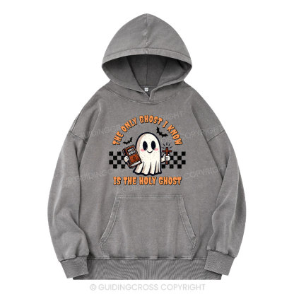 The Only Ghost I Know Is The Holy Ghost Christian Washed Hoodie