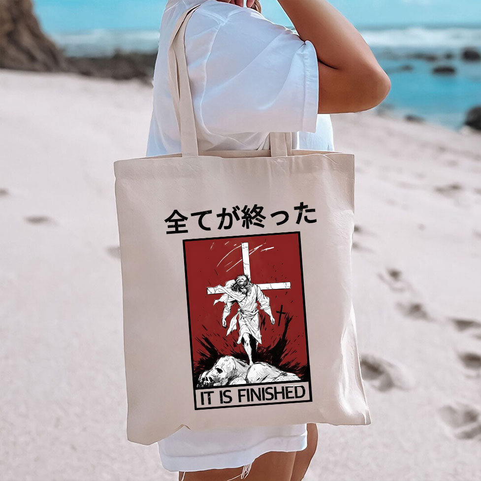 It Is Finished Christian Canvas Tote Bag