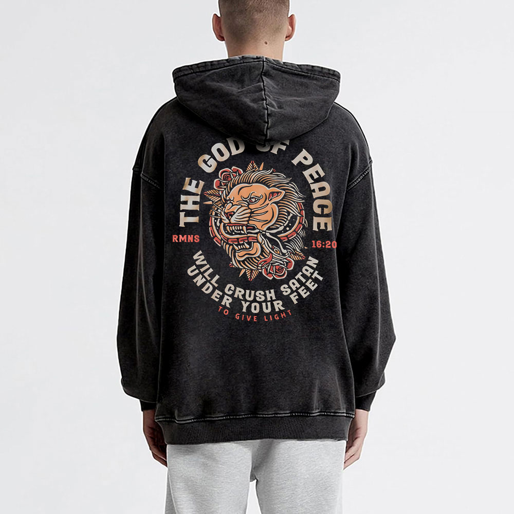 The God Of Peace Christian Washed Hoodie