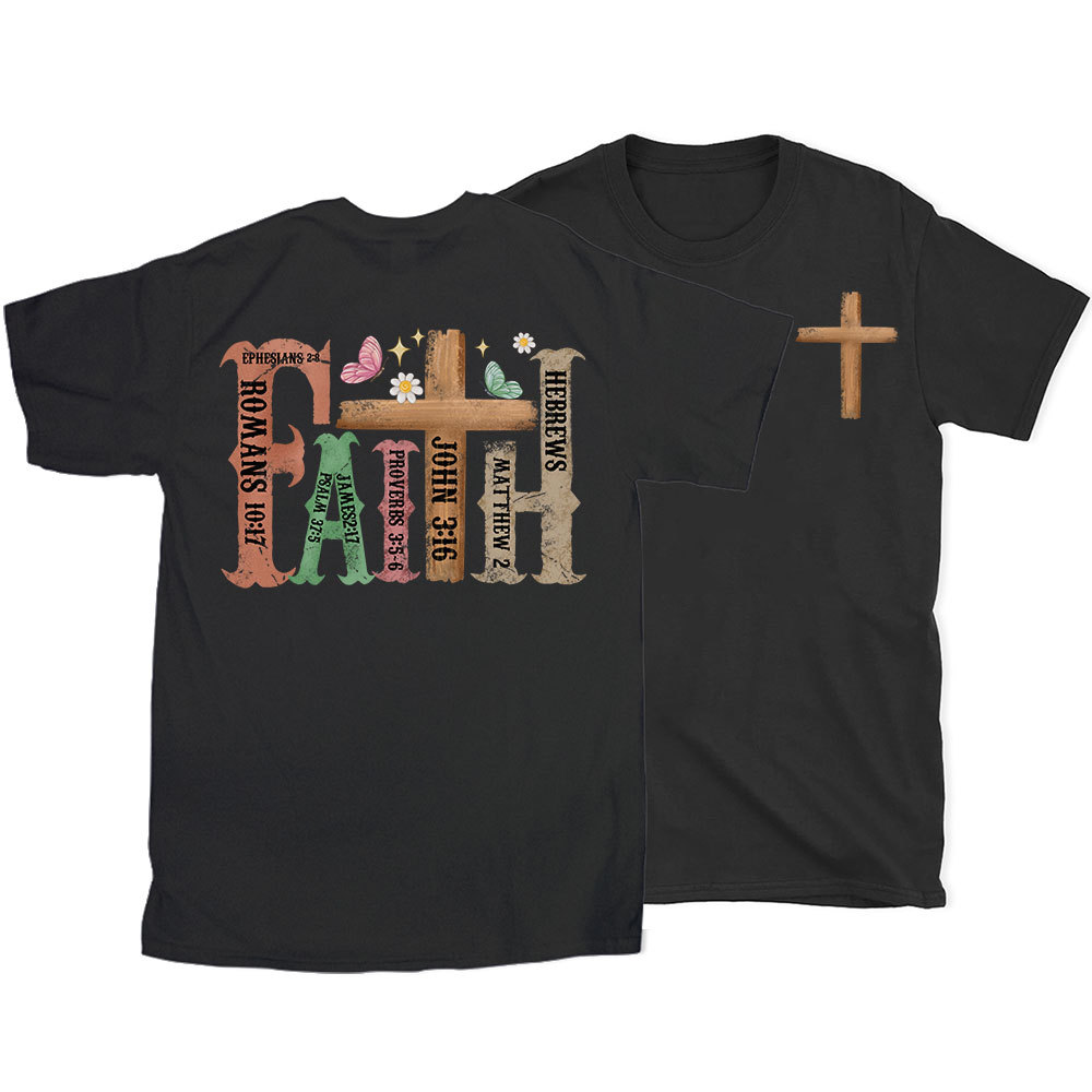 Retro Faith Cross Christian T-Shirt
