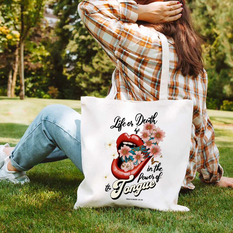 Life Or Death Christian Canvas Tote Bag