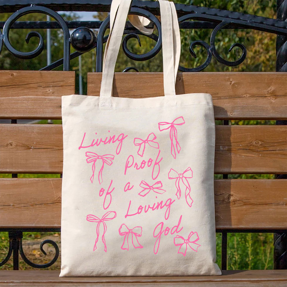 Living A Proof Of A Loving God  Christian Canvas Tote Bag