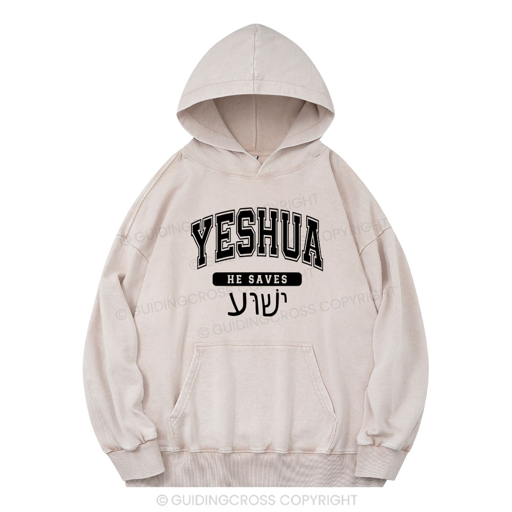 Yeshua Christian Washed Hoodie  Sale - GuidingCross