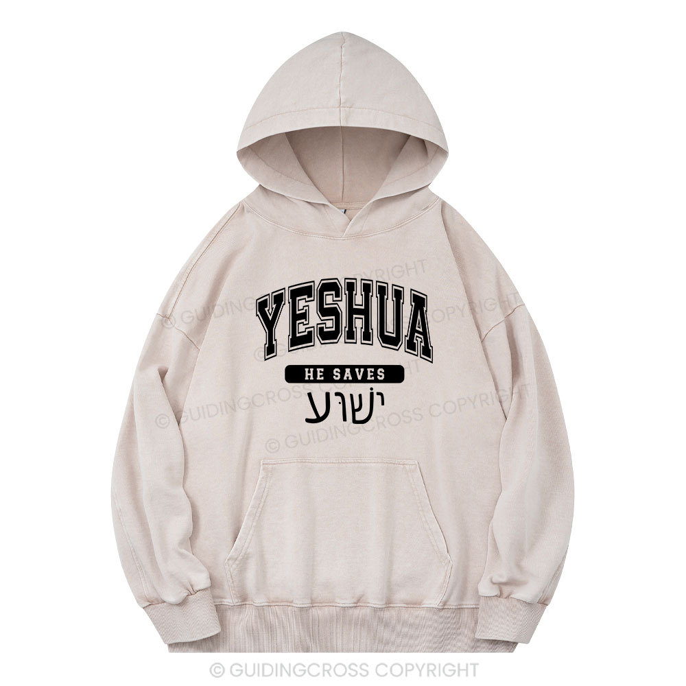Yeshua Christian Washed Hoodie  Sale - GuidingCross