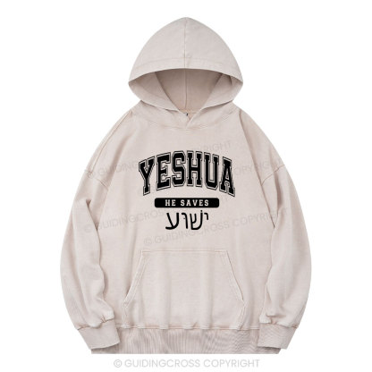 Yeshua Christian Washed Hoodie 