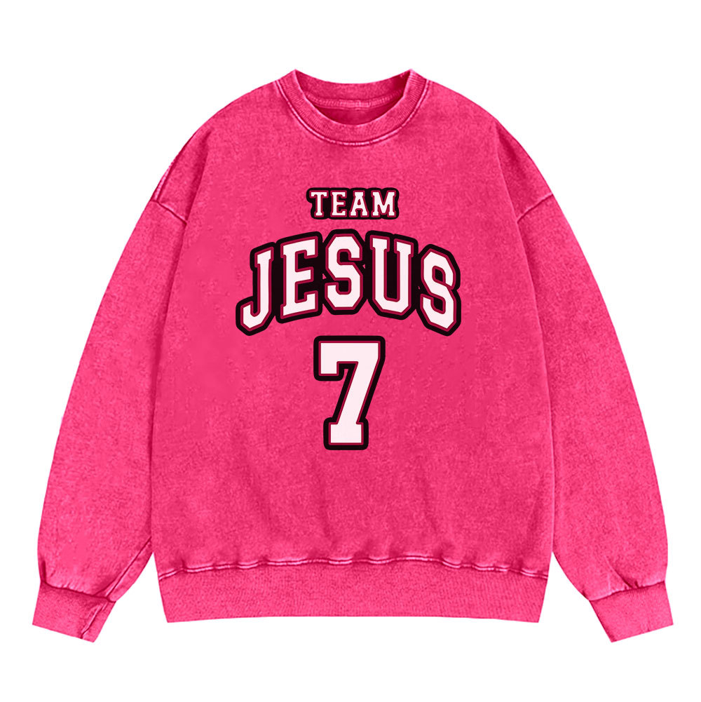 Jesus Team Christian Washed Sweatshirt