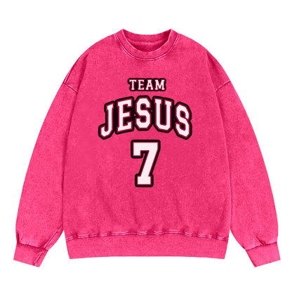 Jesus Team Christian Washed Sweatshirt