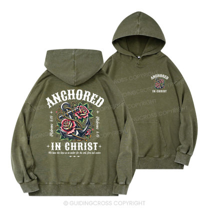 Anchored Christian Washed Hoodie