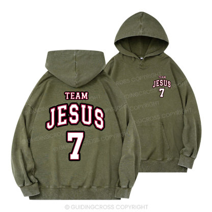 Jesus Team Christian Washed Hoodie