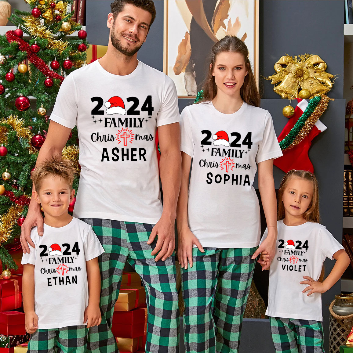 Personalized Family Christmas Matching Christmas Christian T-Shirts