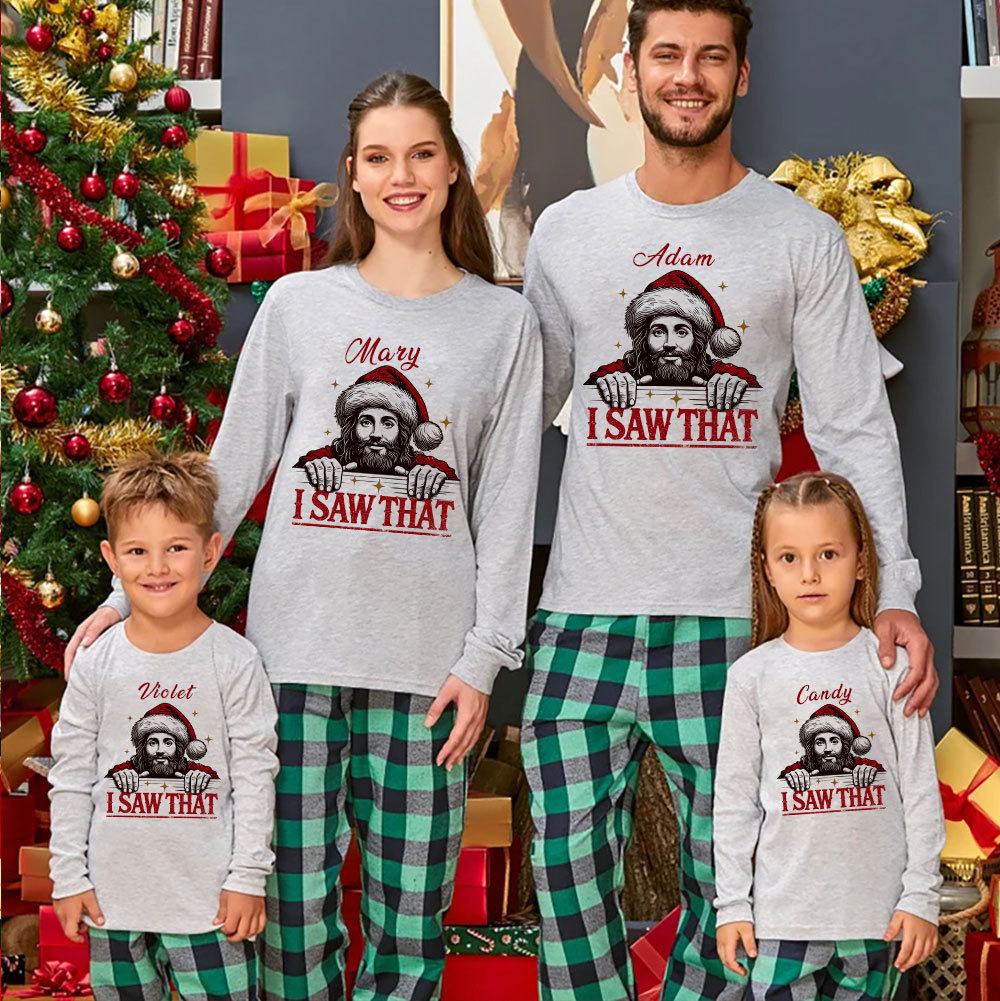 Personalized I Saw That Christmas Family Matching Long Sleeve T-Shirt