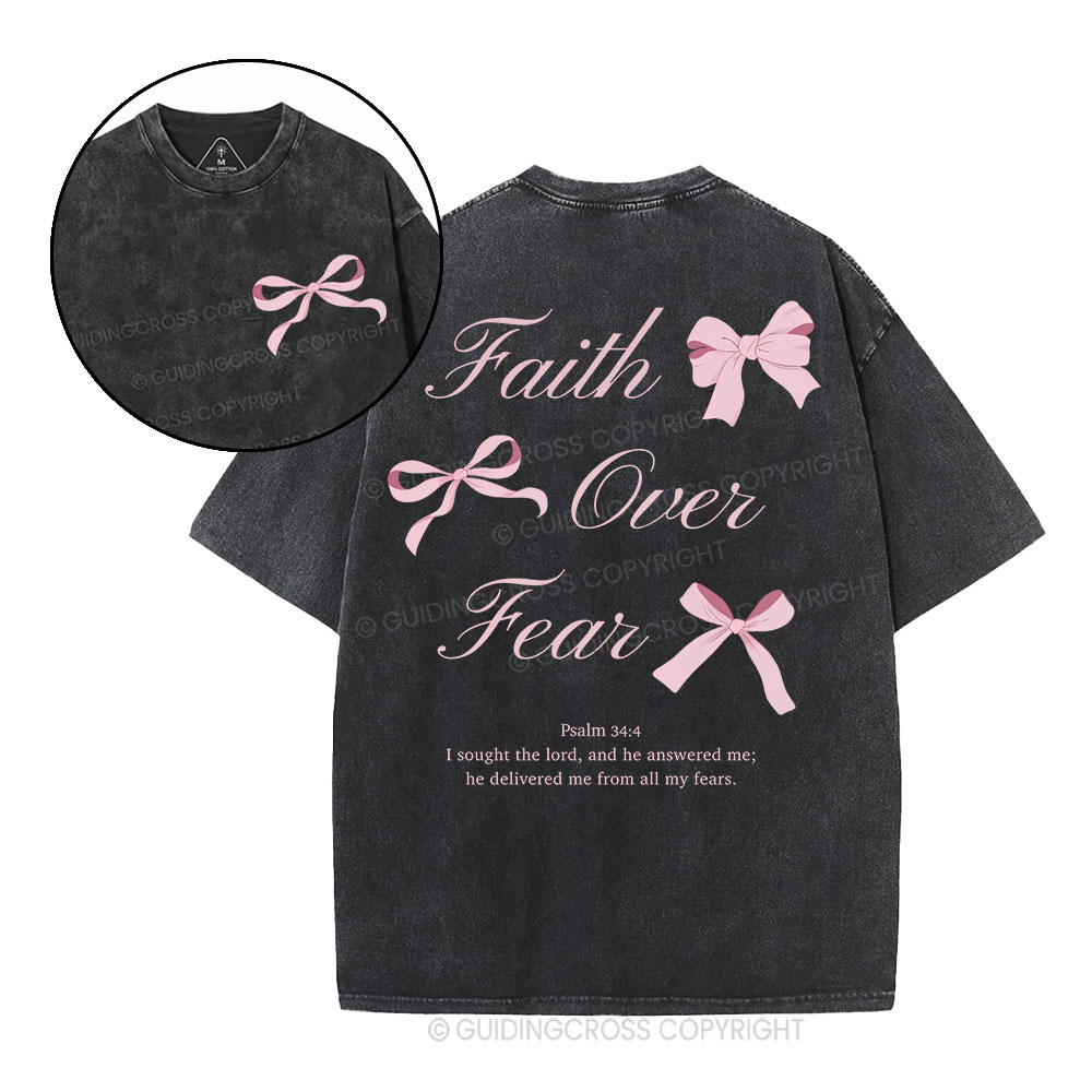 Faith Over Fear Christian Washed T-Shirt