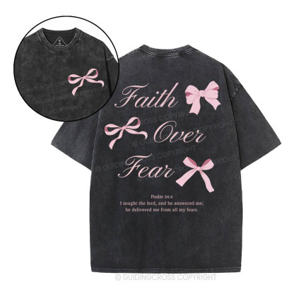 Faith Over Fear Christian Washed T-Shirt
